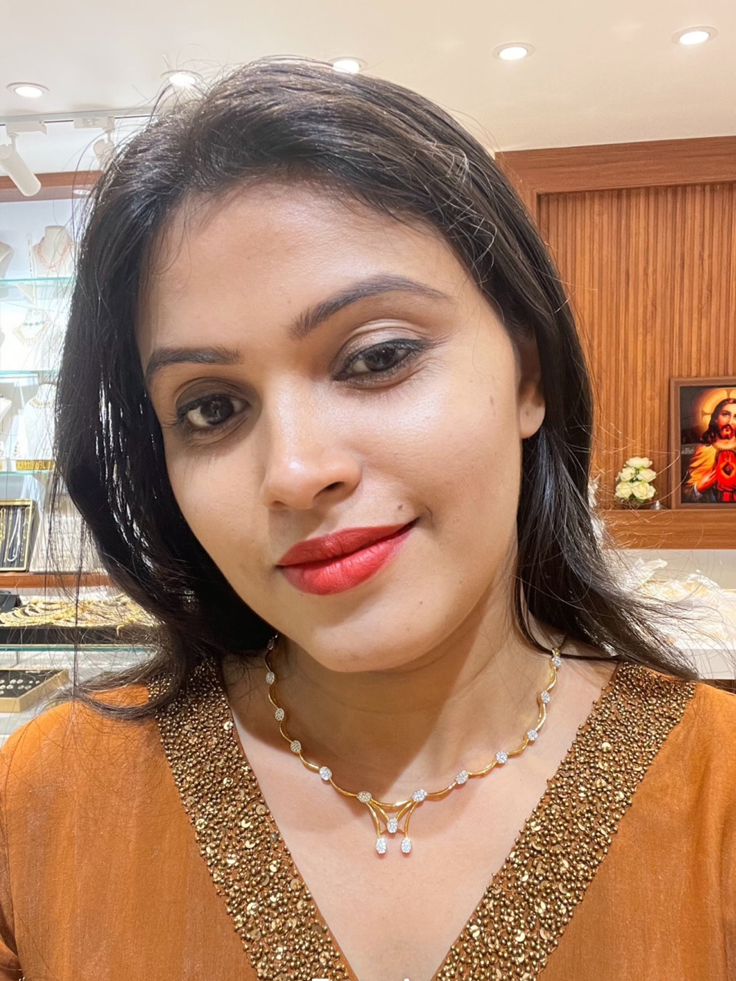 Premium diamond finish bridal necklace set product code D161
