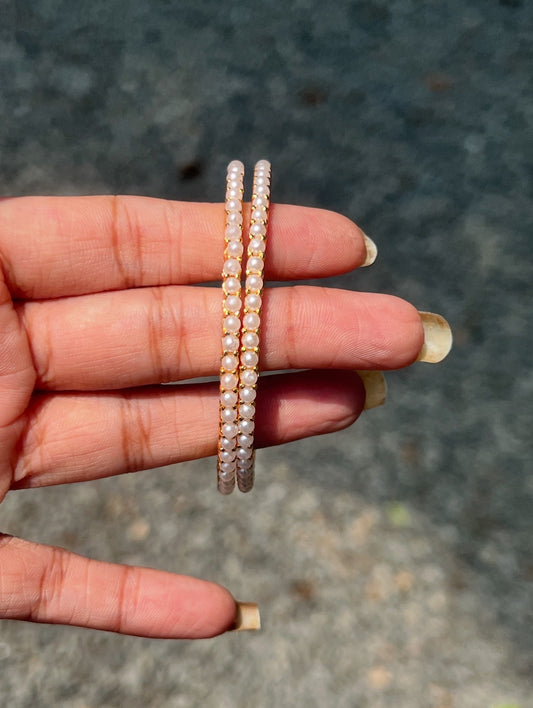 Premium gold plated pearl bangles product code B137