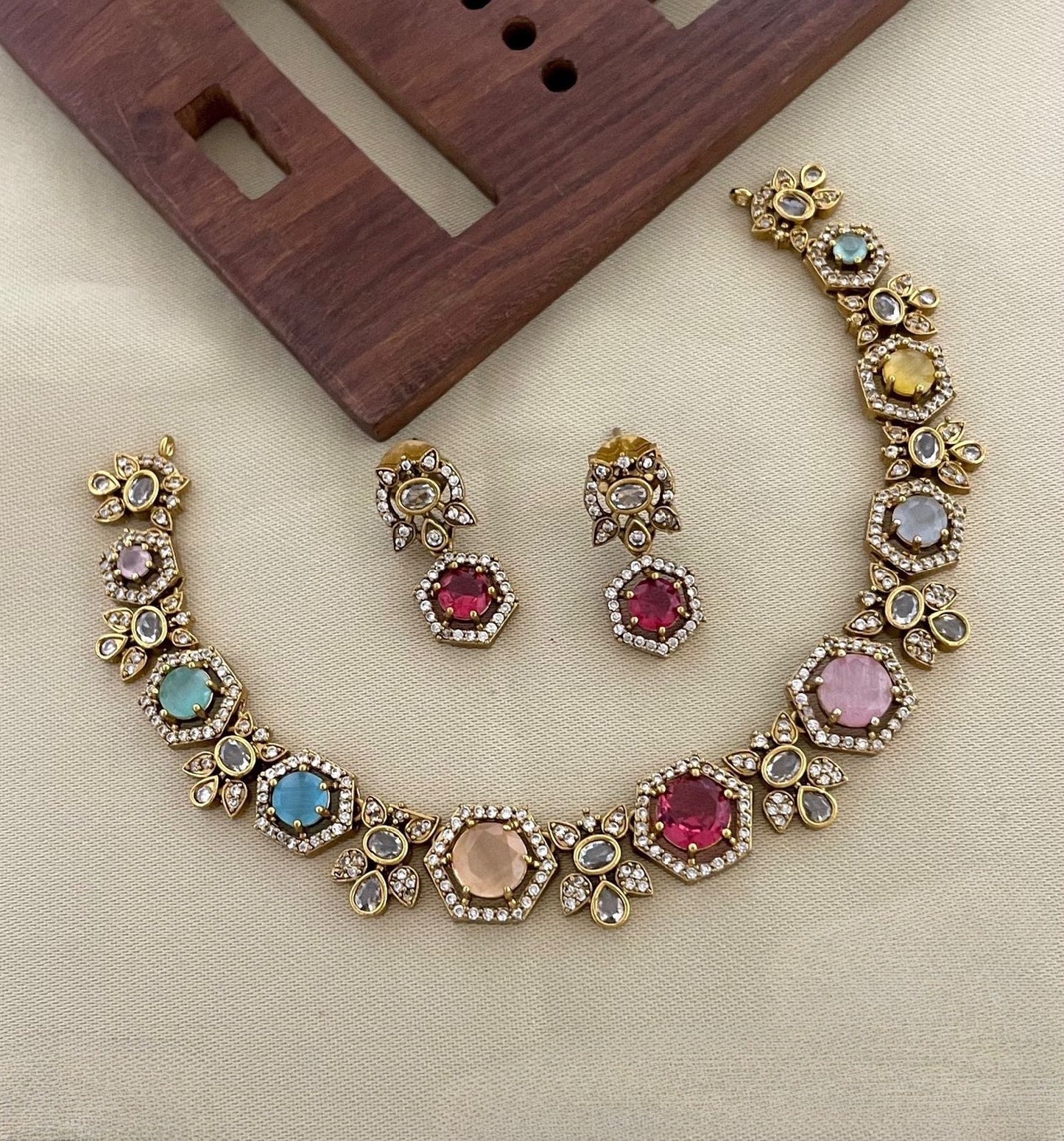 Most popular hot selling ad Kundan necklace product code 599