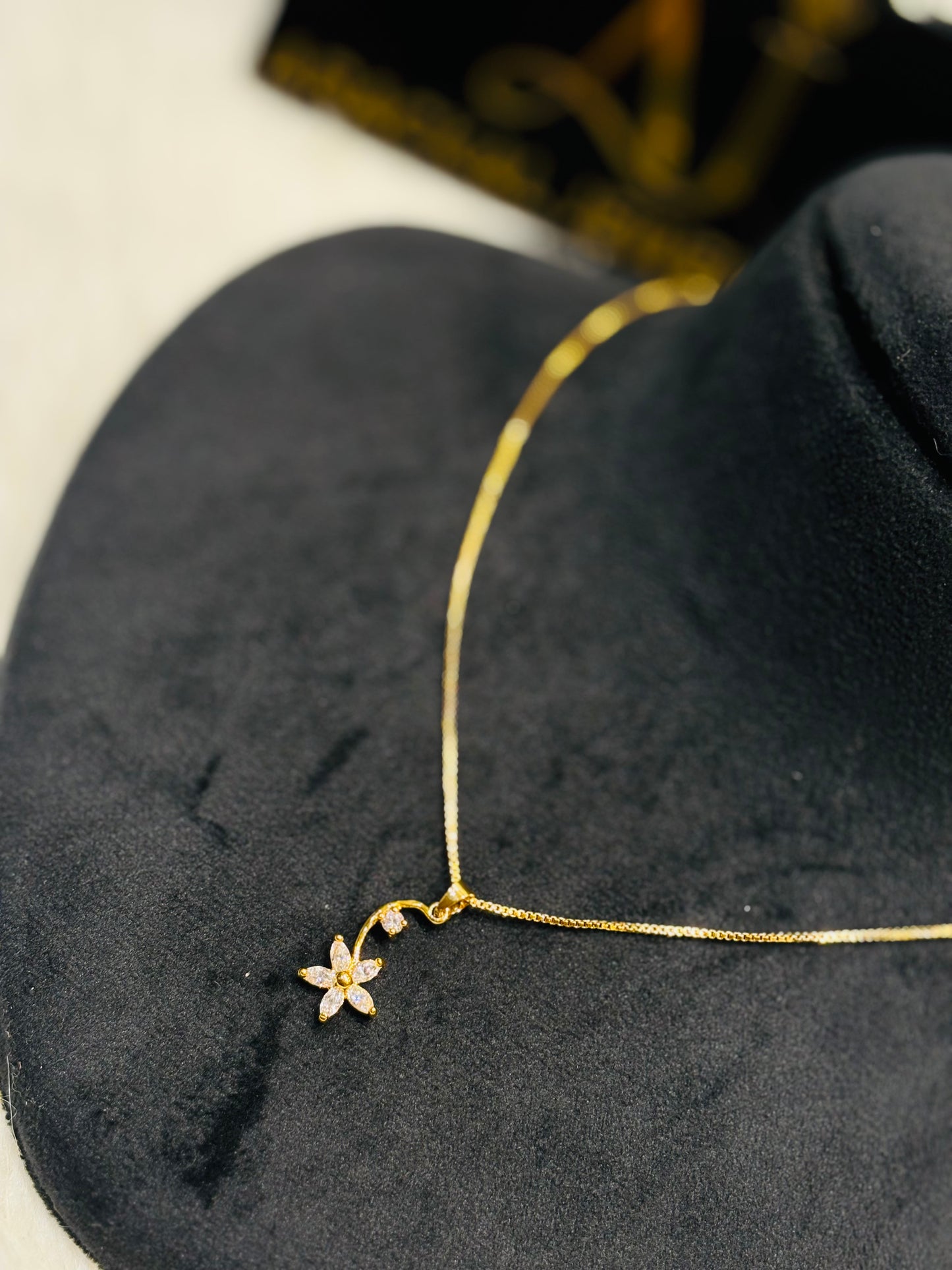 Premium beautiful simple gold plated box chain with cute pendant product code N345