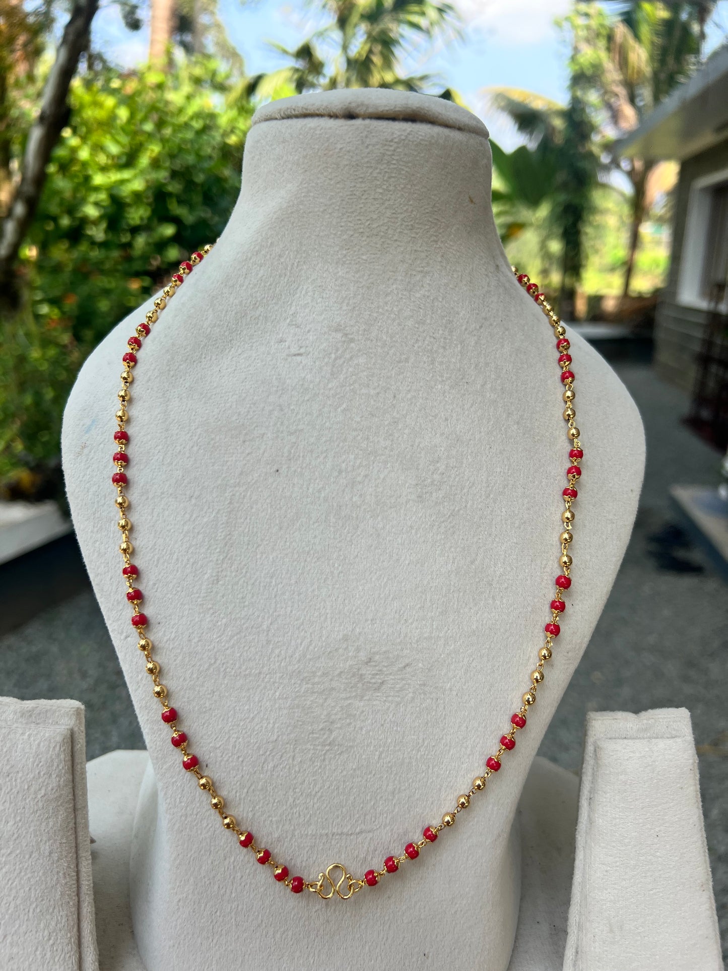 Premium daily wear gold plated pearl 8pidi (24inch )chains product code G20