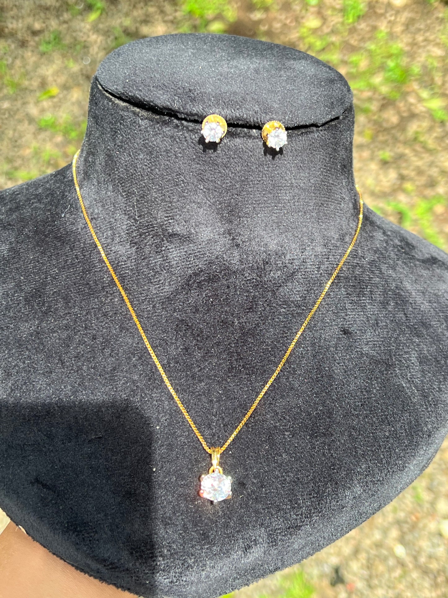 Premium daimond replica pendant chain with studs product code N405