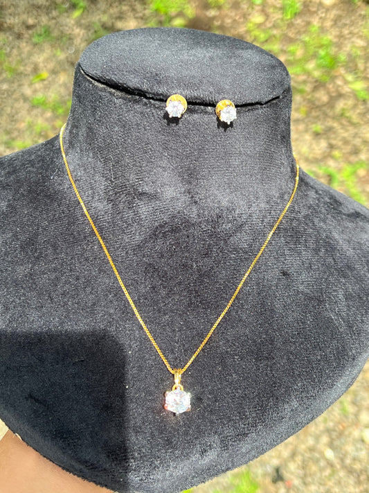 Premium daimond replica pendant chain with studs product code N405