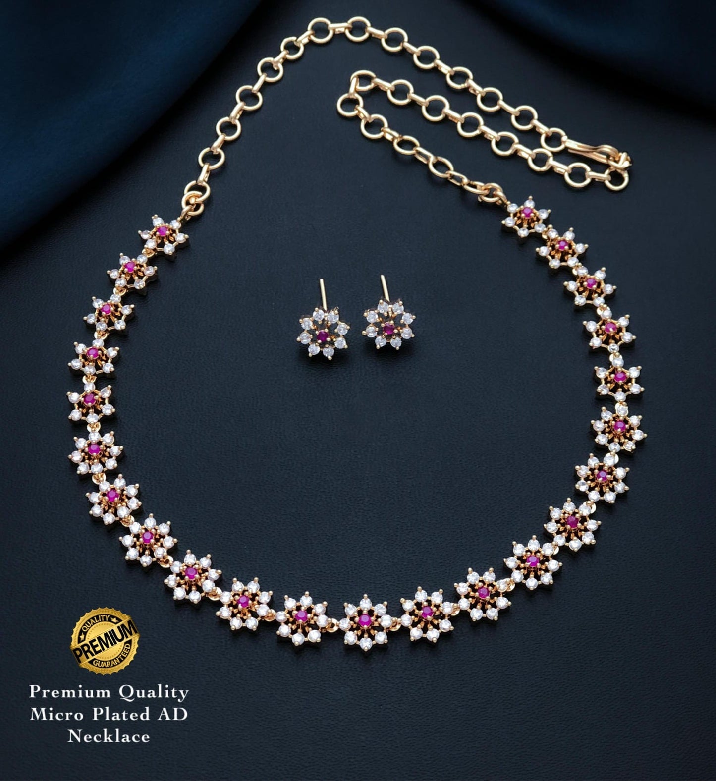 Premium ad micro gold plated star necklace set