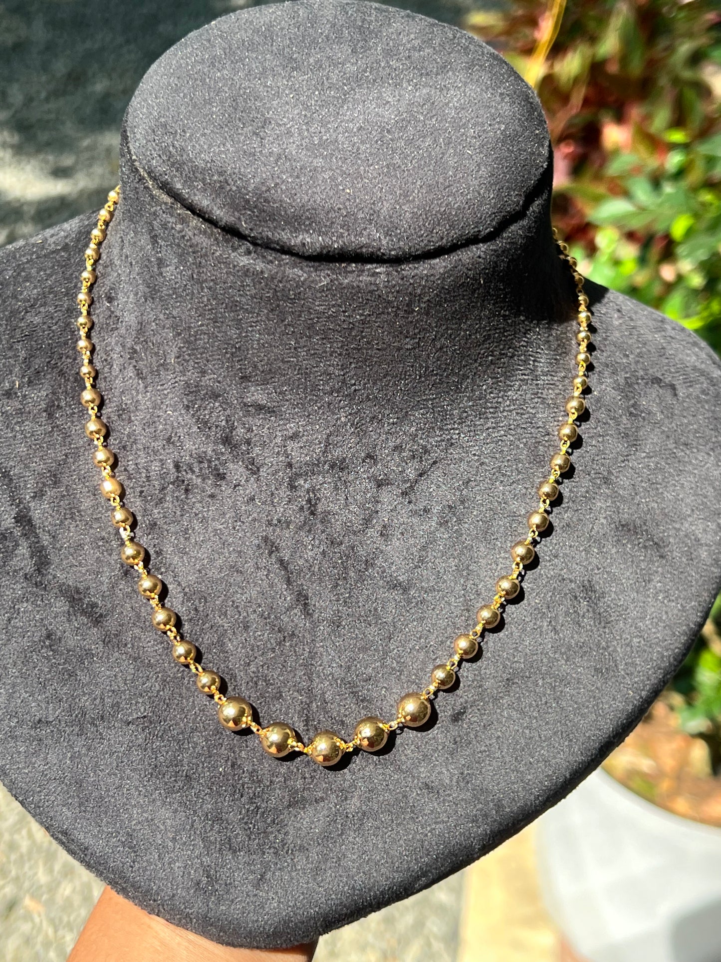 Traditional gold plated daily wear Single Layer Mani Mala product code G11