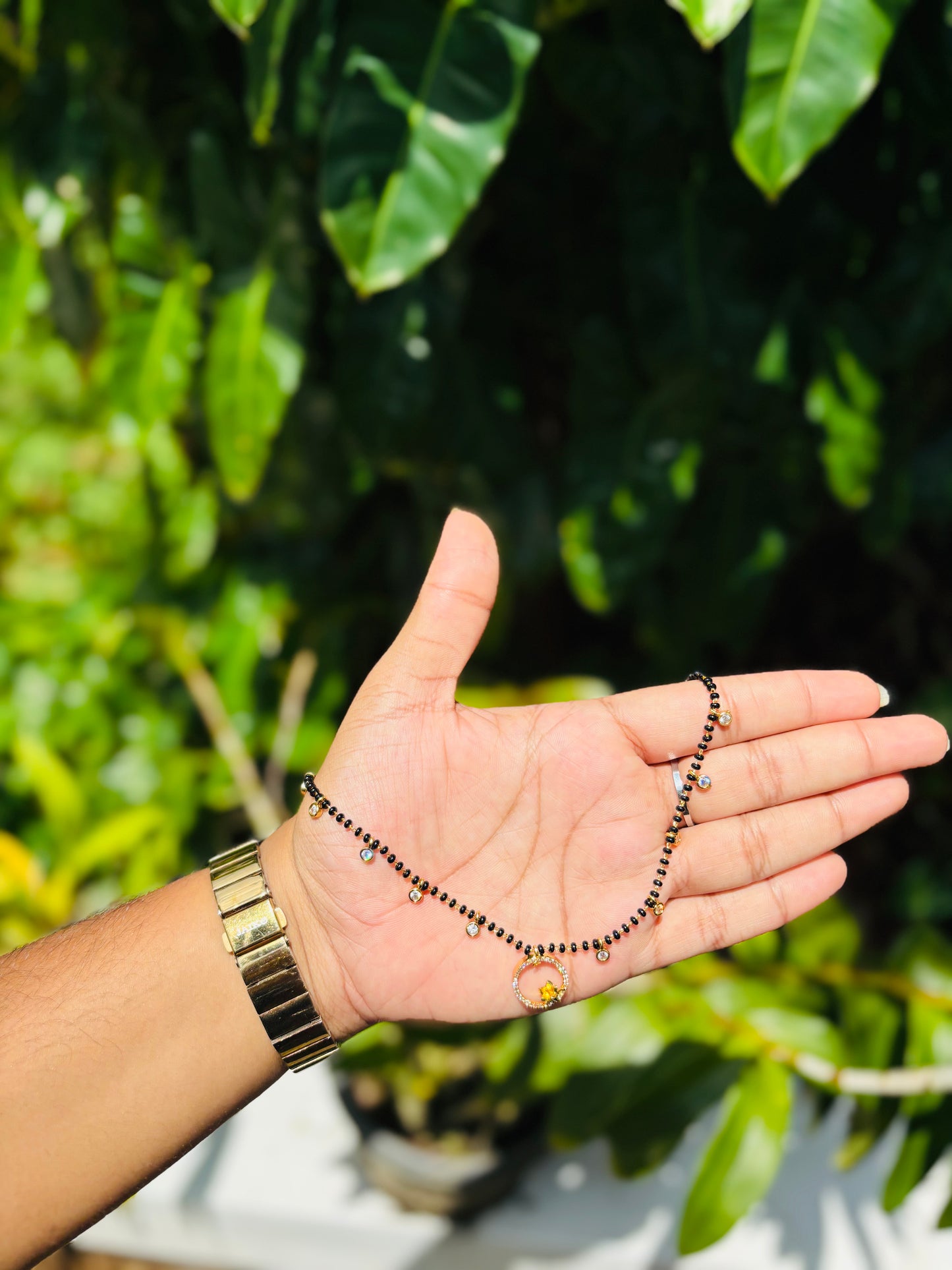 Premium handmade blackbeads simple mangalsutra product code N393