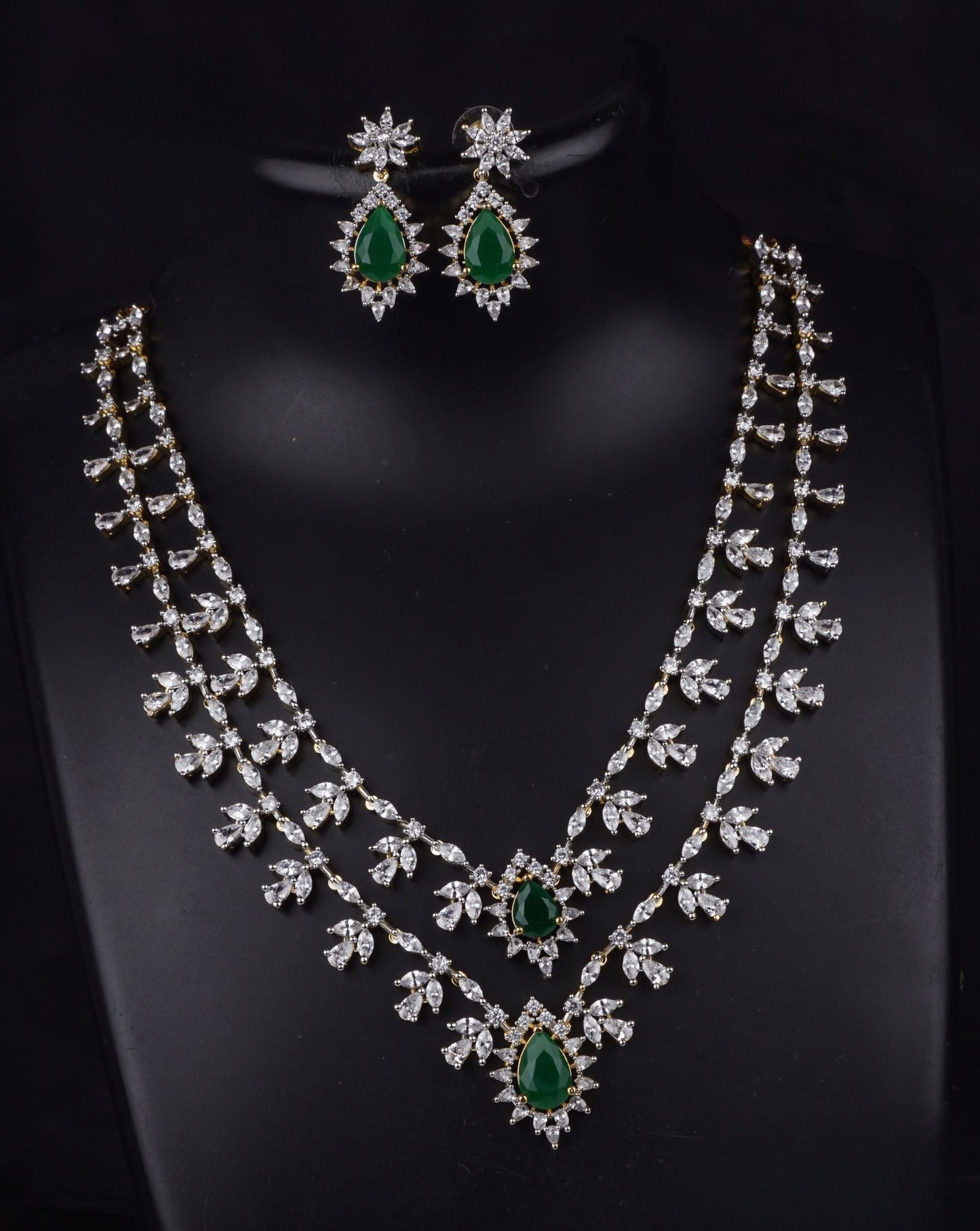 Premium diamond finish 2 layer ad necklace product code 813