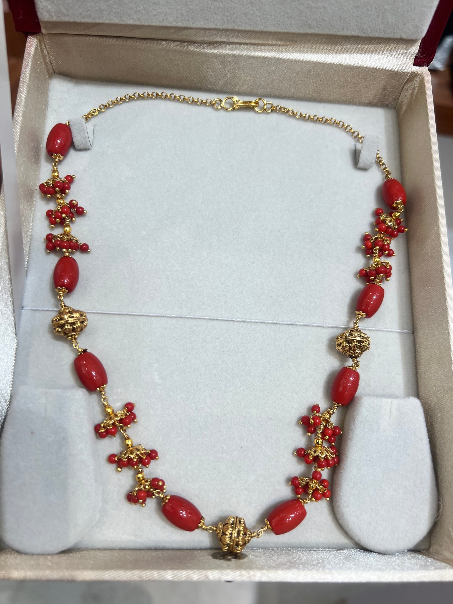 Premium handmade coral beaded  hanging necklace product code P105