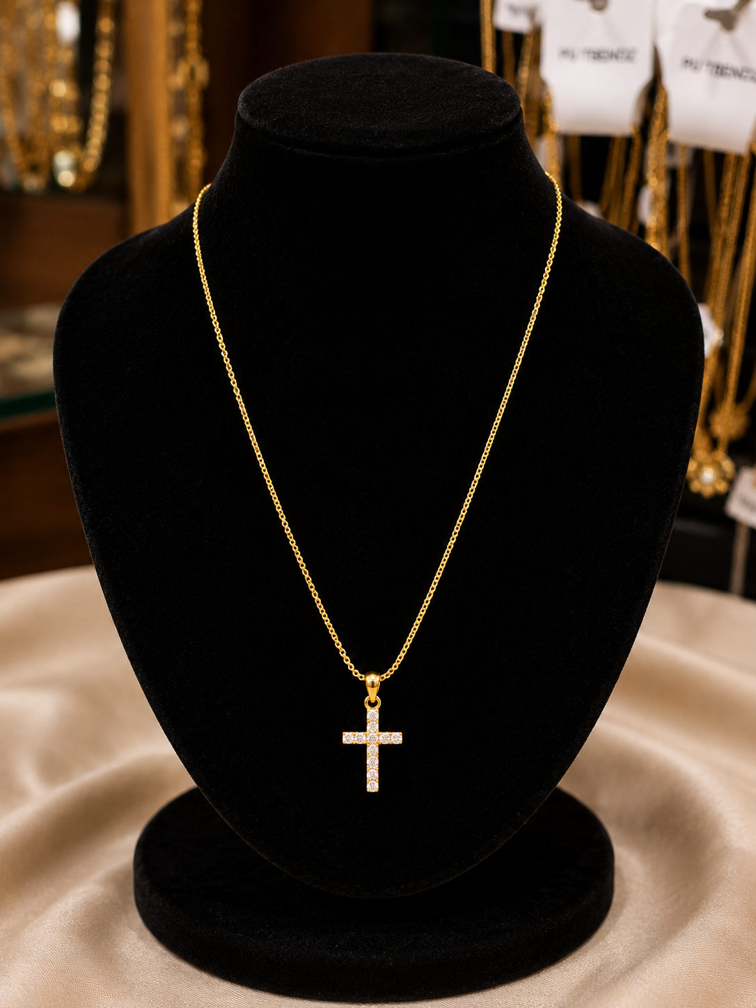 Premium gold plated daily use as cross pendant with chain product code G123