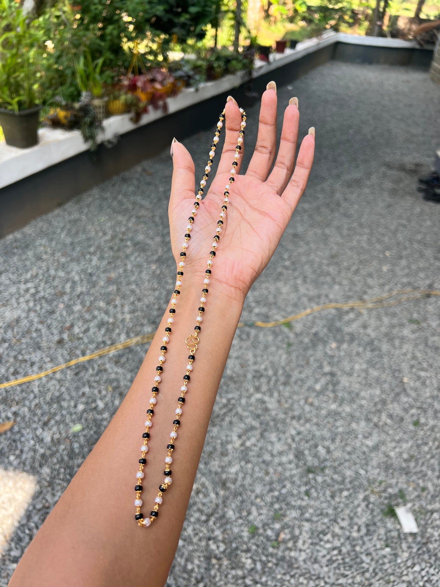Premium daily wear gold plated pearl 8pidi (24inch )chains product code G20