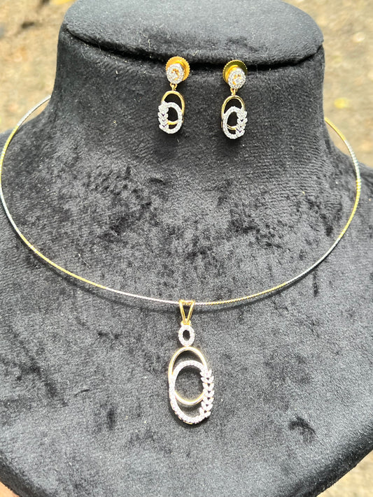 Premium daimond finish pendant det with chain product code 72