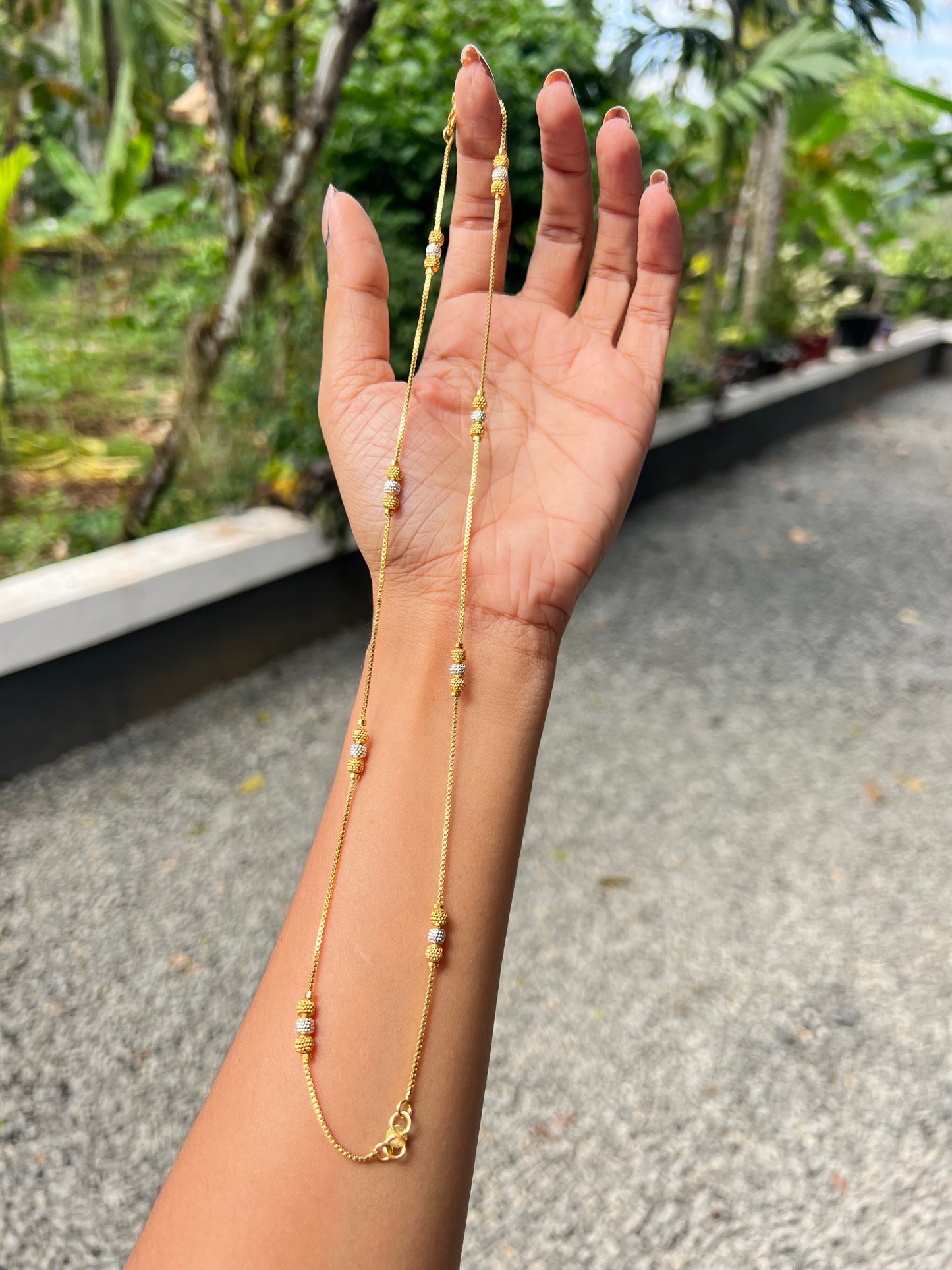 Gold plated twotone ball anklets product code 359