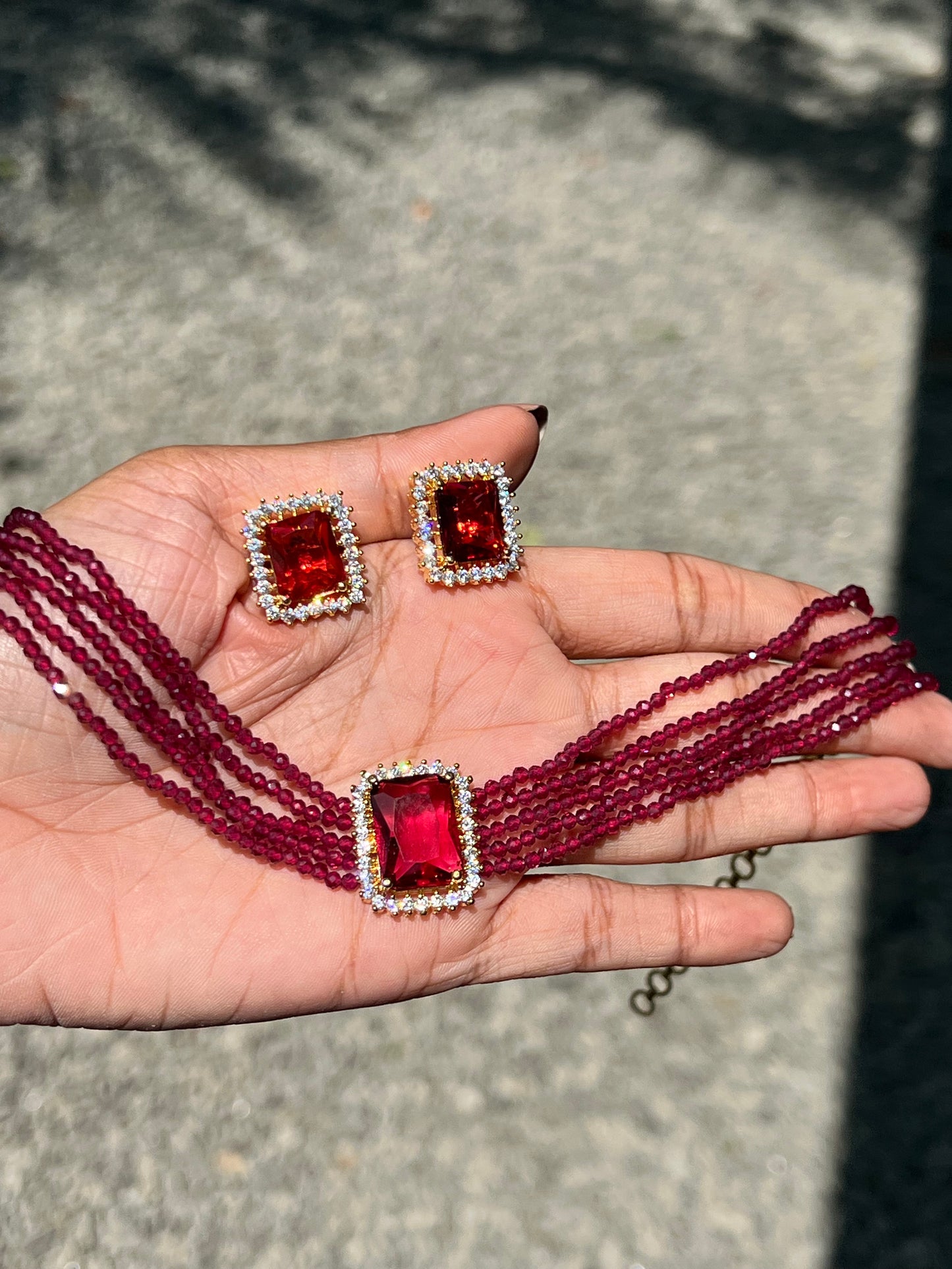 Premium quality 5layer beads ad choker set product code 367