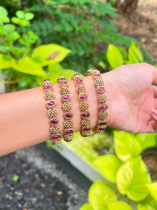 Premium antique gold non idol bangles( set of 4) product code B6