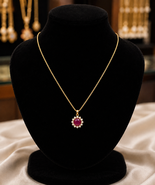 Premium daily use gold plated pendant with chain product code G120