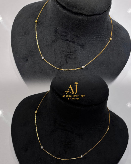 Gold plated daily wear parasparam two tone 18inch (6pidi) chain product code G162