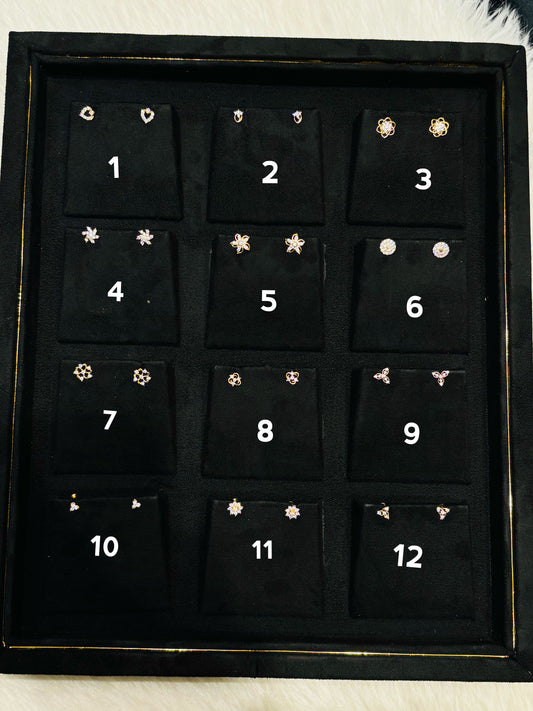 Premium gold plated ad daily wear screw back second studs/small studs product code E66