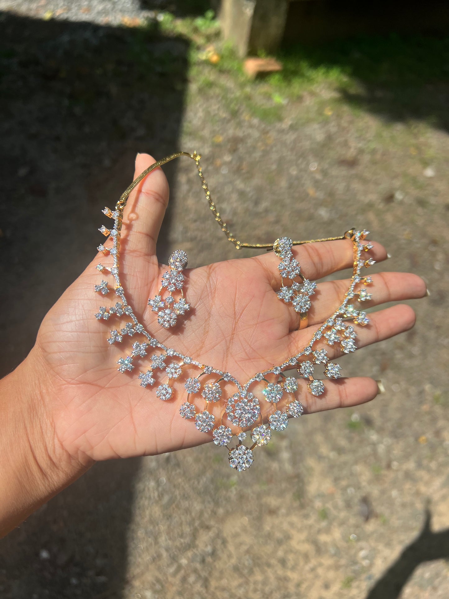 Premium daimond finish bridal necklace product code 58