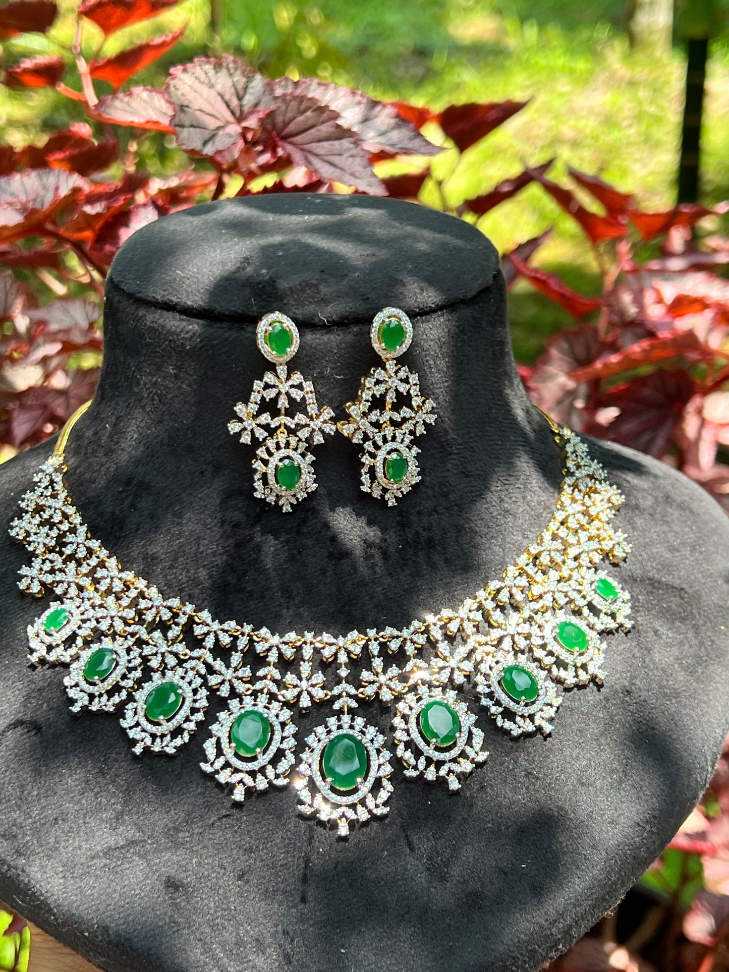 Premium daimond finish bridal necklace product code 172