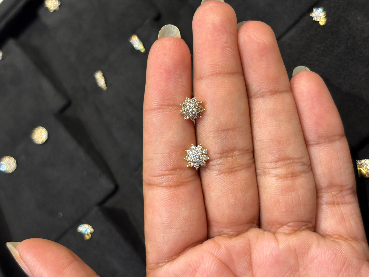 Premium gold plated daily ad stone second studs product code E67