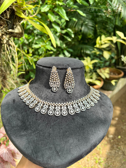 Premium daimond finish bridal Zircon necklace product code 55
