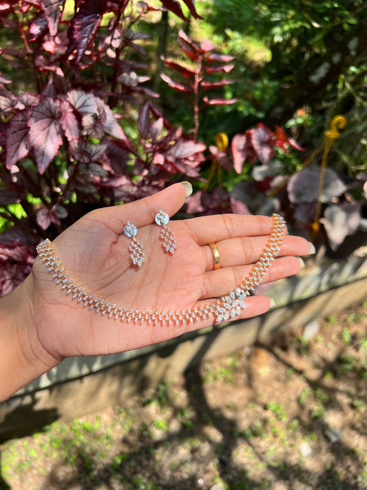 Premium cute diamond finish bridal necklace product code 175
