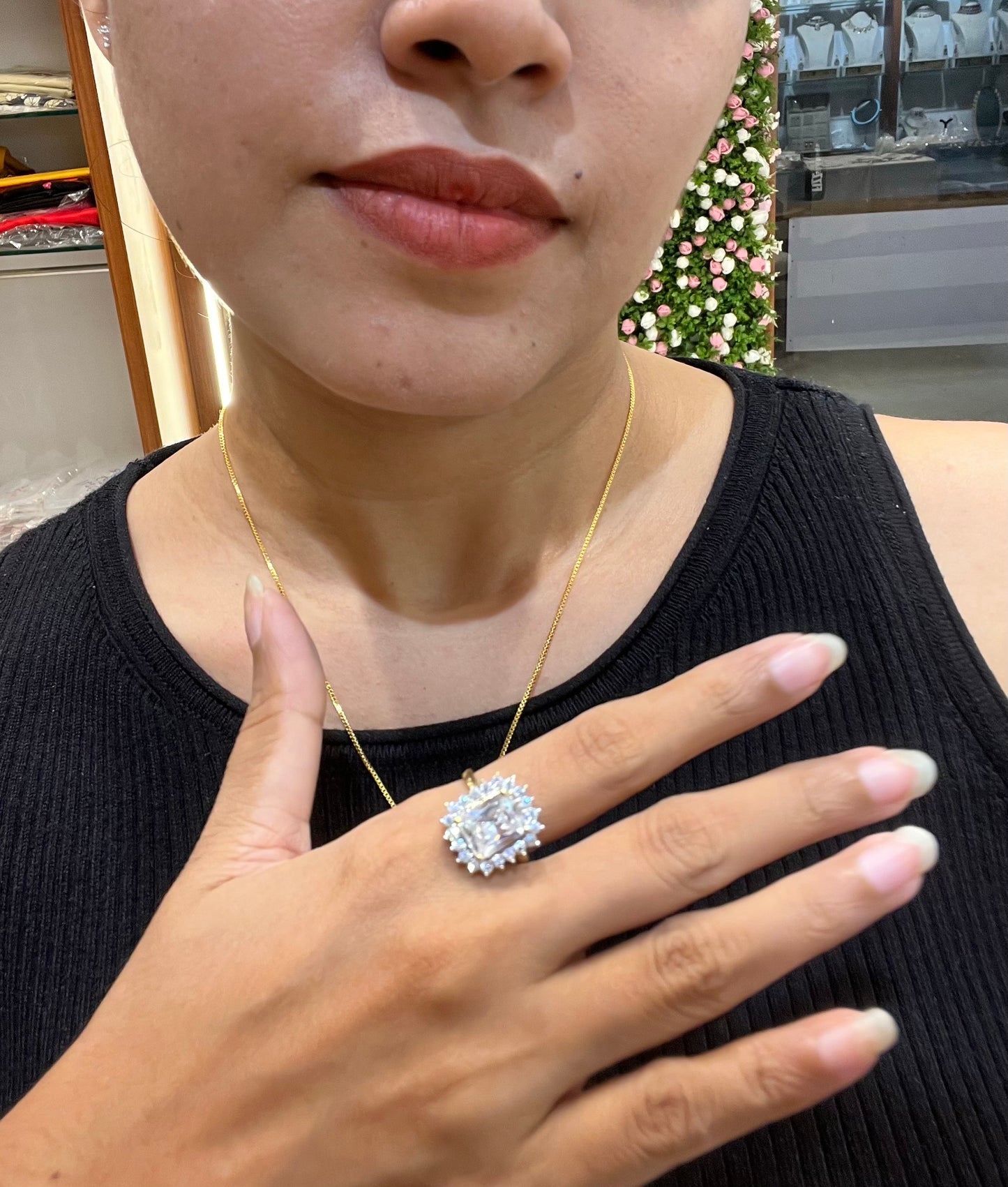 Premium party wear diamond finish adjustable ring product code R68