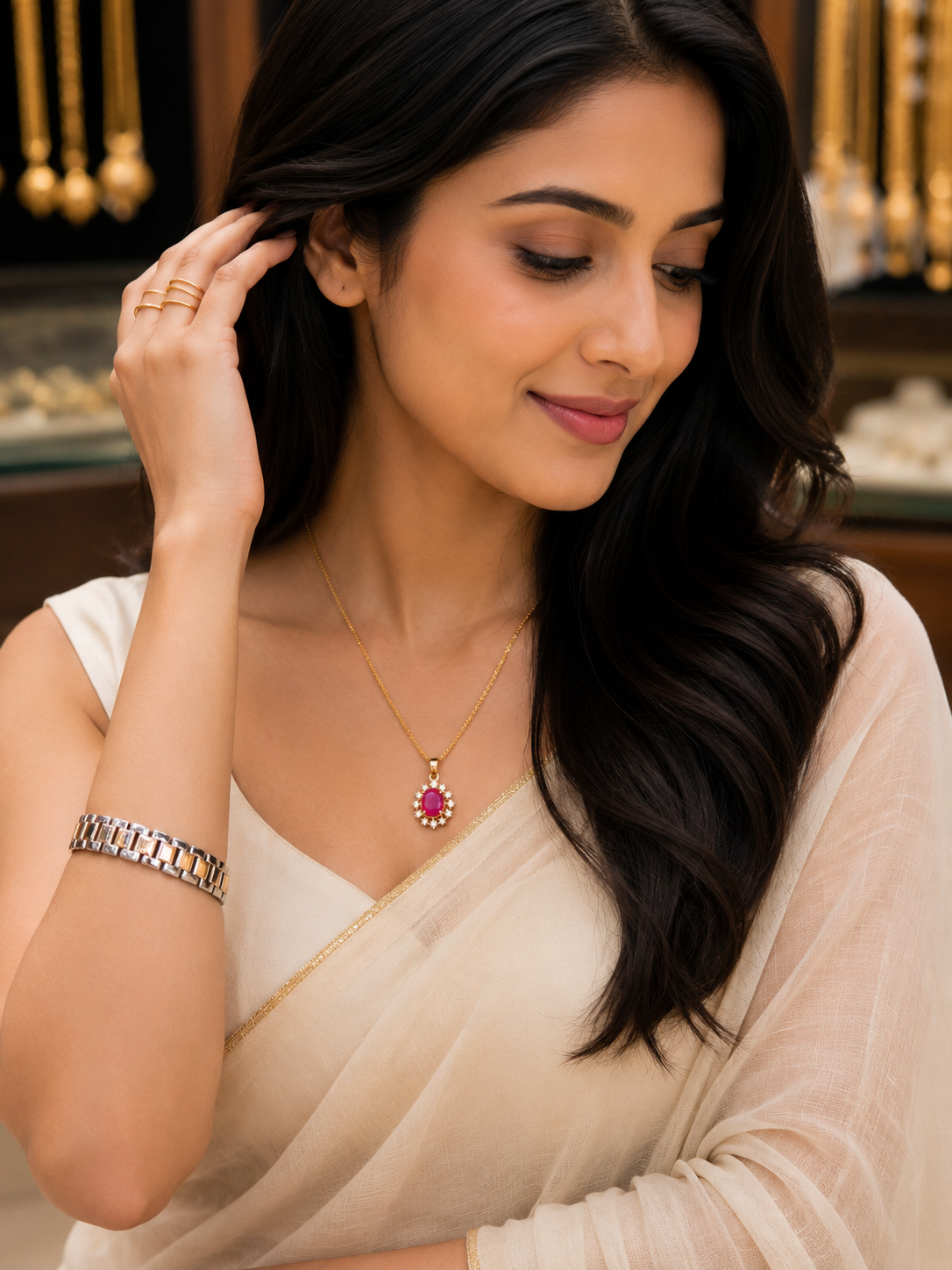 Premium daily use gold plated pendant with chain product code G120