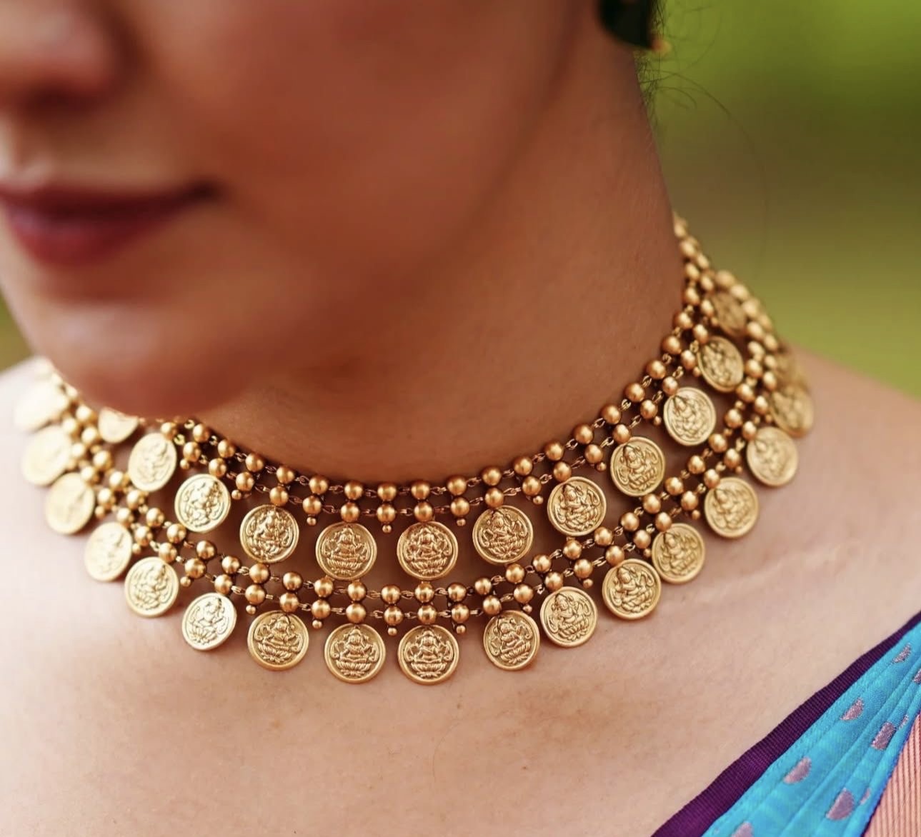 Trending lakshmi 2layer coin necklace product code 1064