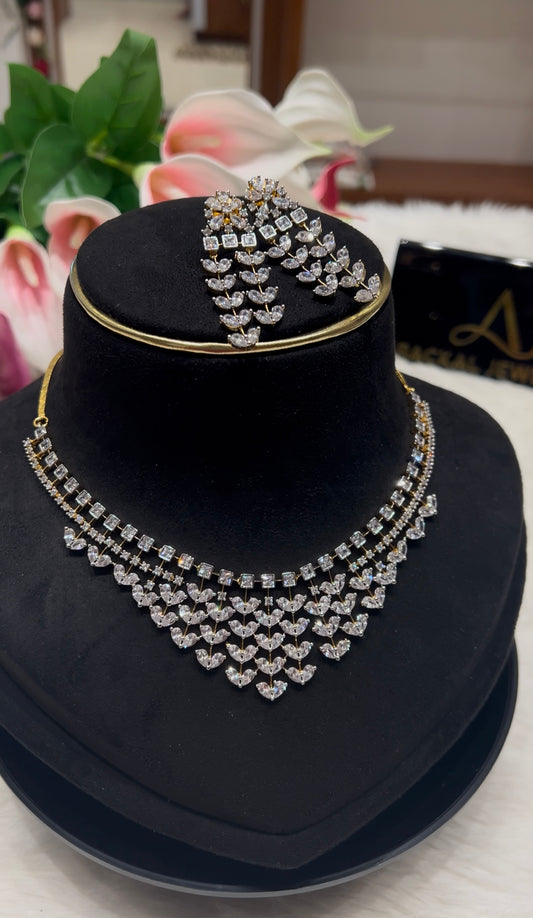 Premium daimond finish bridal necklace product code 61