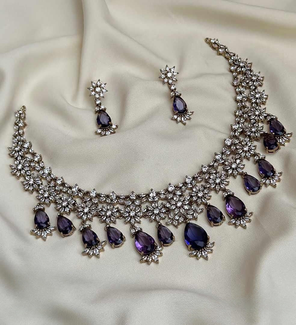 Premium luxury bridal floral ad big size necklace product code 732