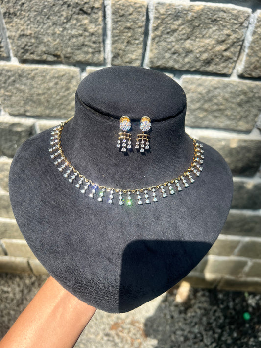Premium diamond finish Bridal necklace set product code D260