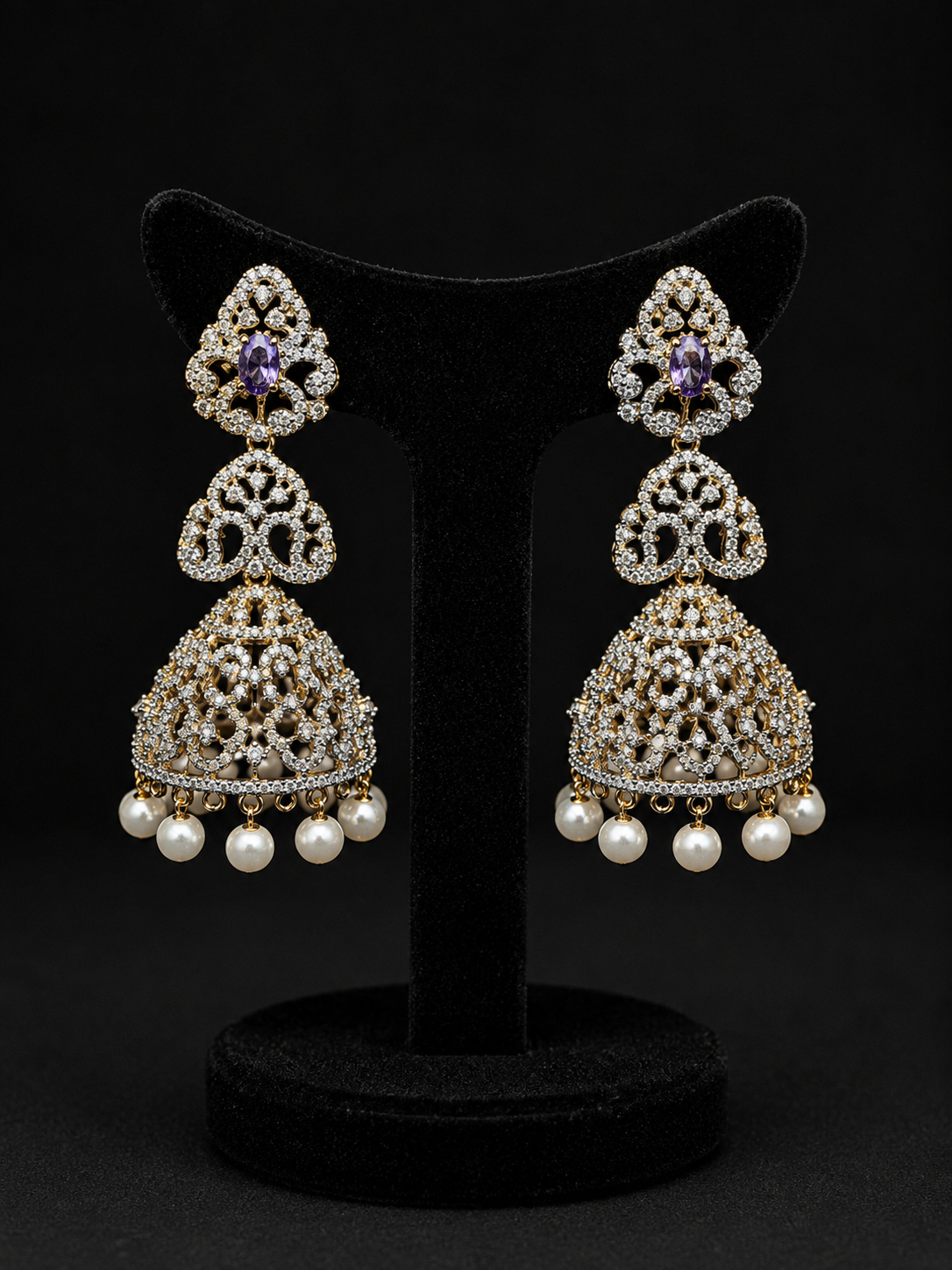 Premium diamond finish bridal jhumka product code E205
