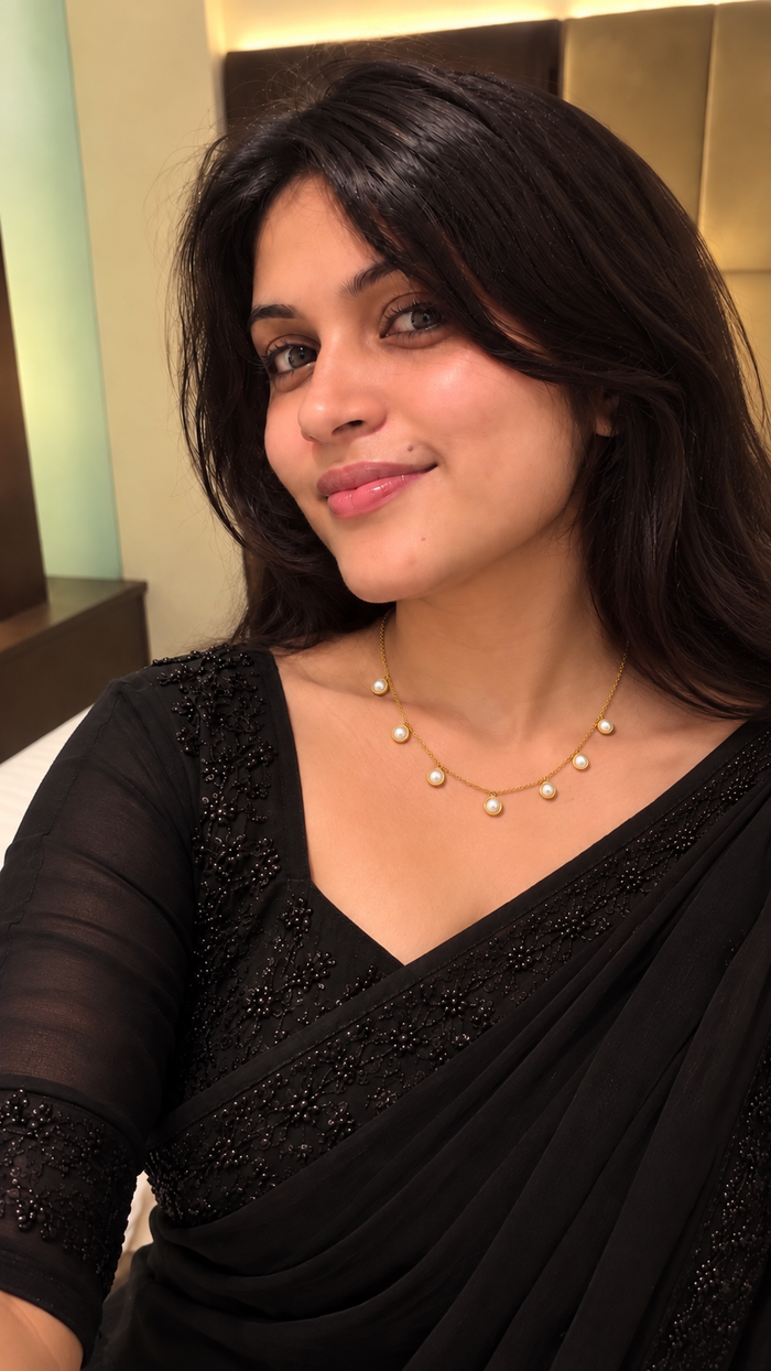 Premium anti tarnish stainless steel pearl necklace Product code AT26