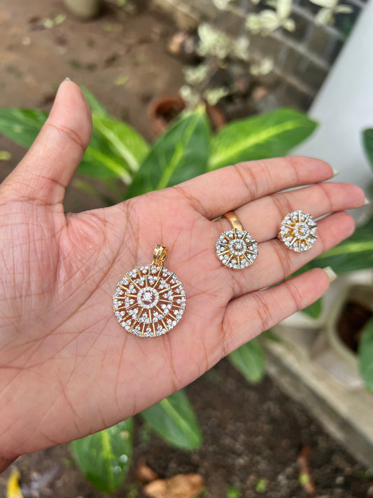 Premium daimond finish pendant set product code 13