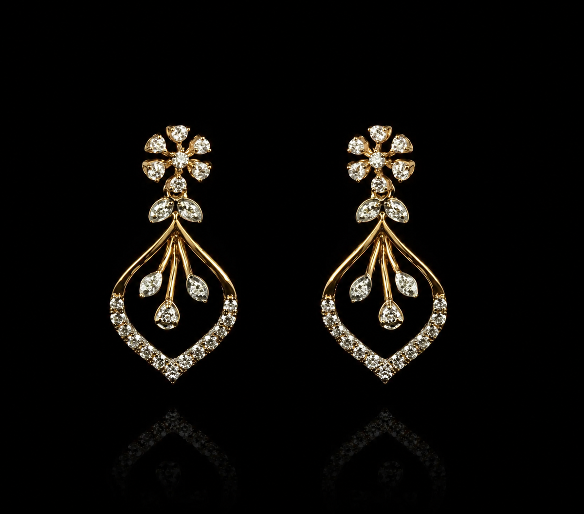 Premium diamond finish party wear earrings product code E255