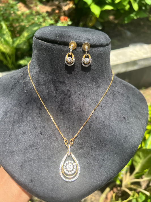 Daimond replica pendant set with chain product code N214