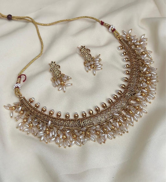 Premium best seller rice pearls hanging necklace product code 893