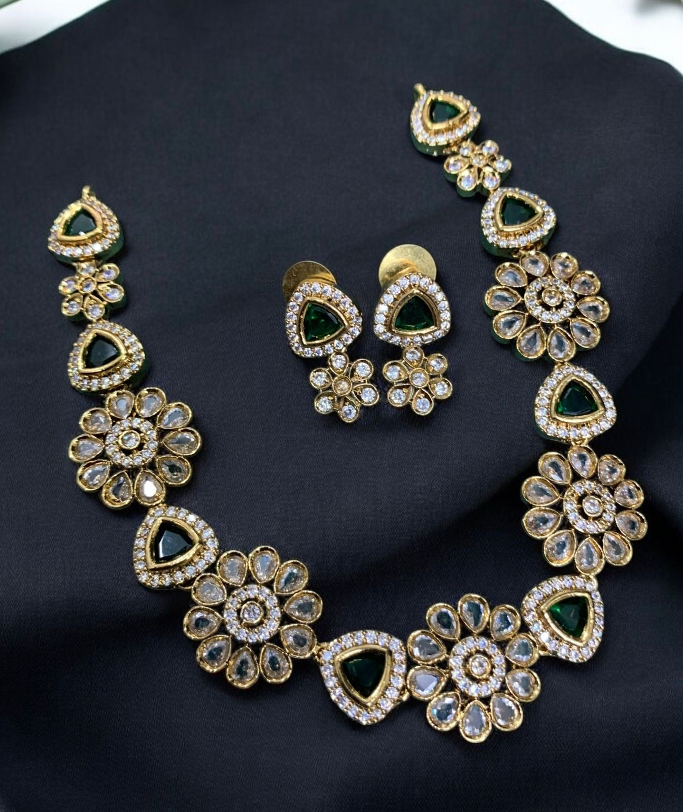 Best seller ad jadau Kundan floral necklace product code 655