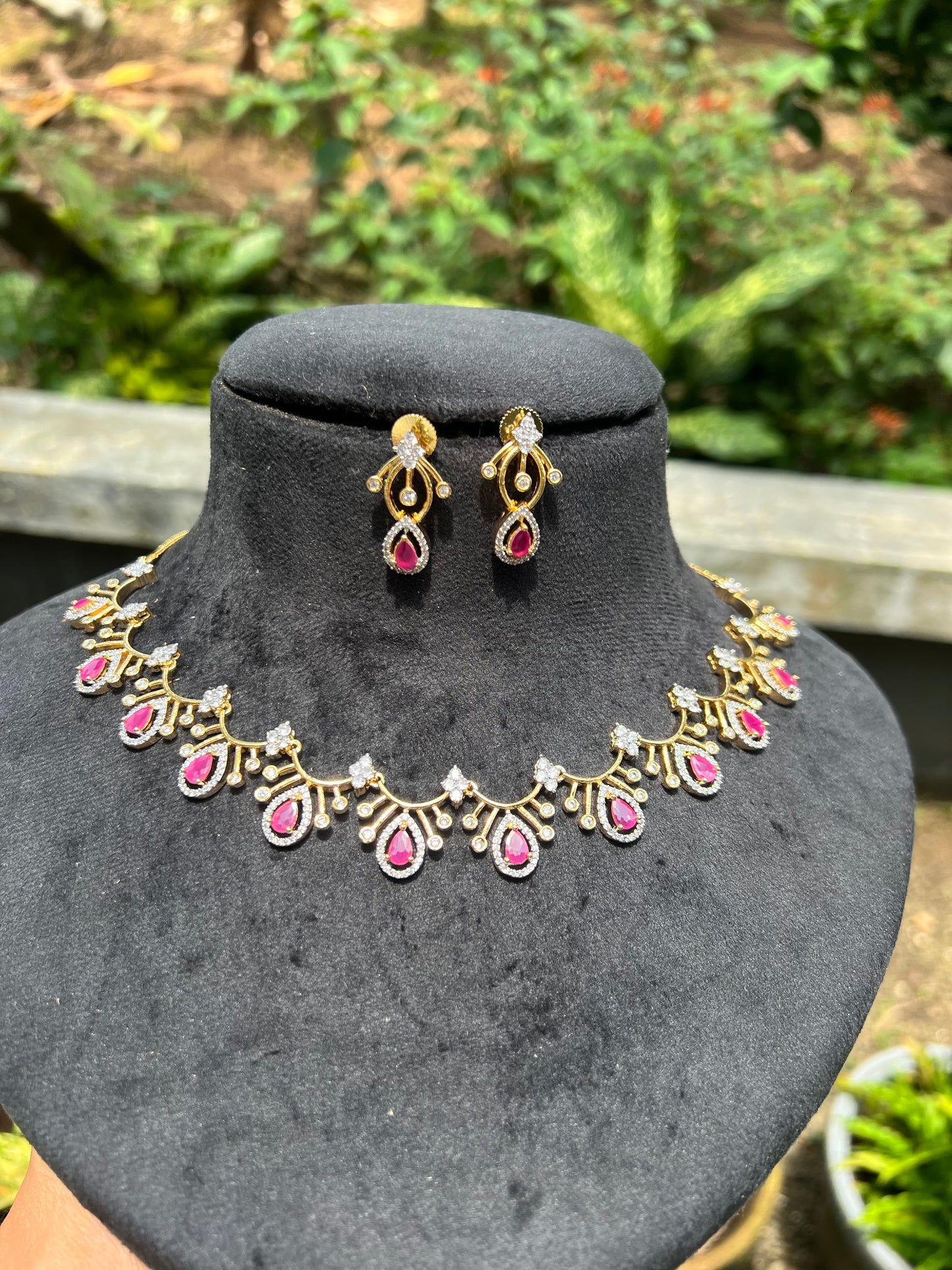 Premium daimond replica bridal necklace product code N217