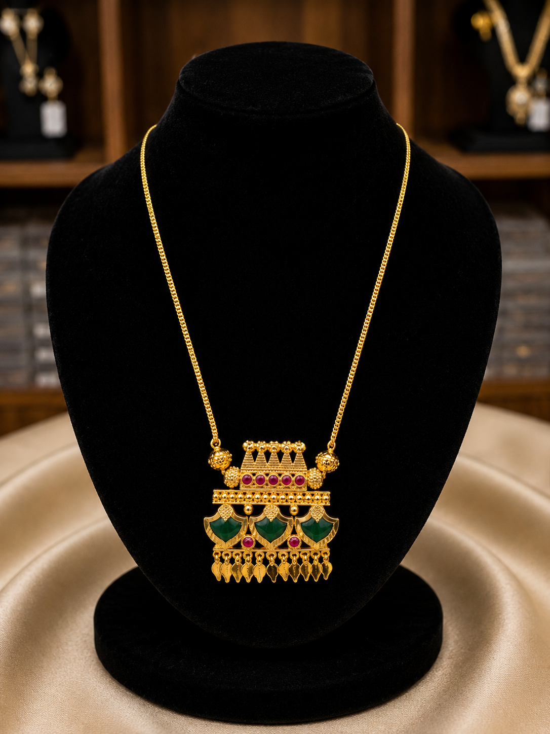 Premium 24carat gold plated Palakka elakkathali pendant chain product code G121