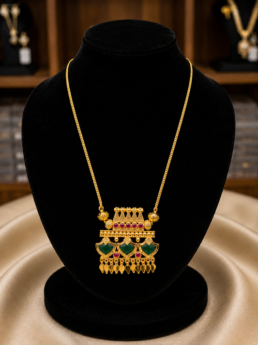 Premium 24carat gold plated Palakka elakkathali pendant chain product code G121