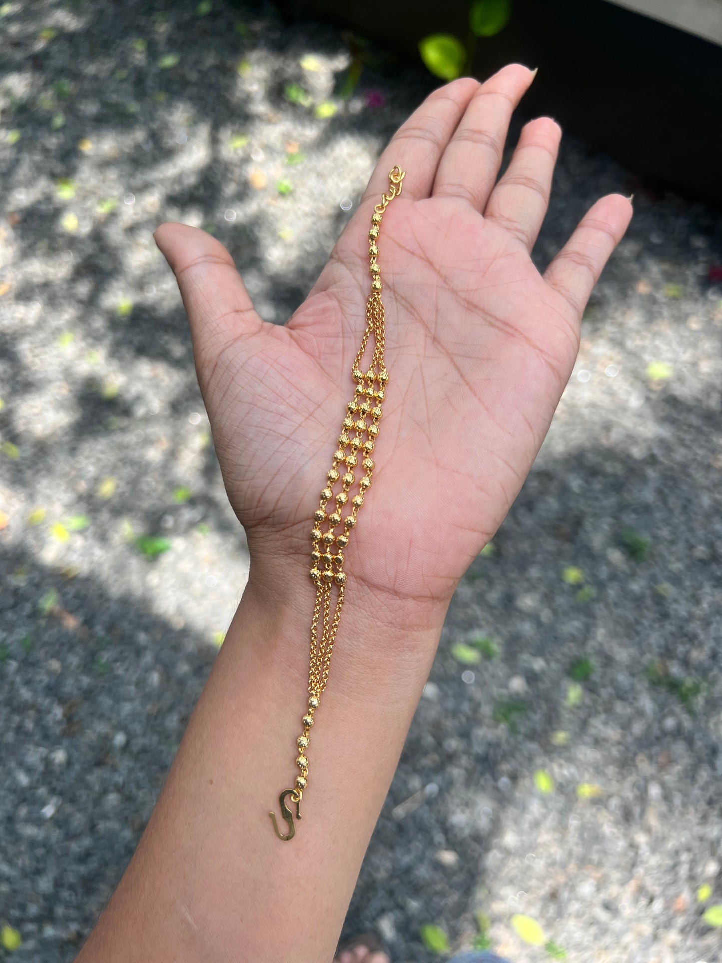 Premium daily use gold plated 3layer adjustable bracelet product code G57