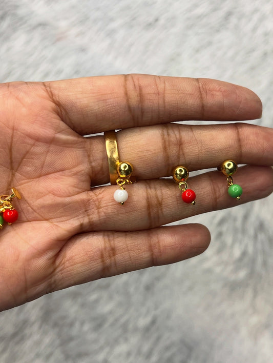 Daily wear kids stud with removable beads hanging earrings product code E15