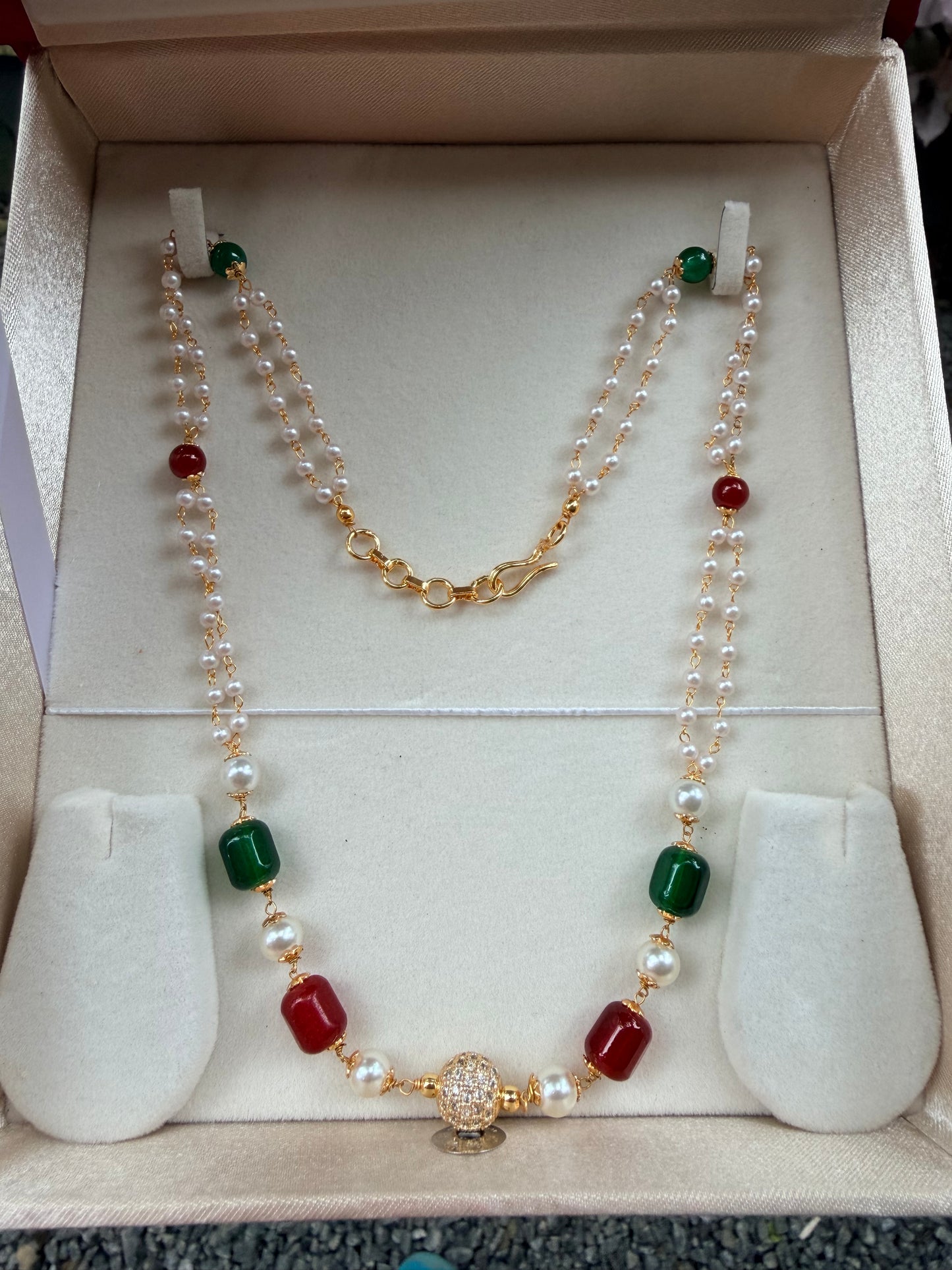 Premium gold plated pearl layer necklace product code P161
