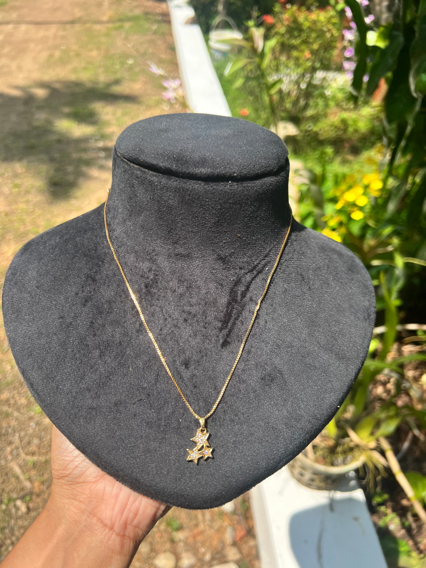 Premium beautiful simple gold plated box chain with cute pendant product code N345