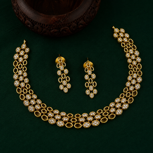 Premium trending ad diamond finish necklace product code AD40