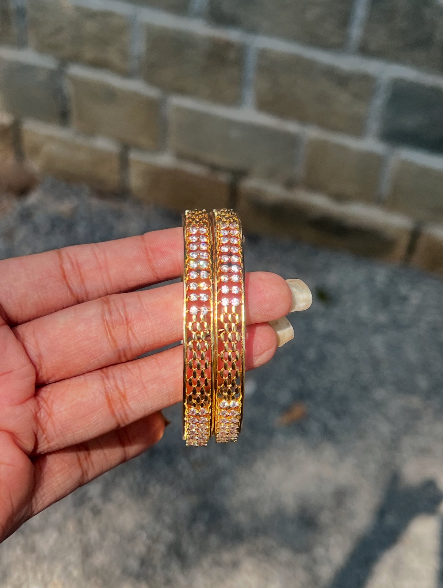 Premium gold plated ad bangles set of 2 product code B136