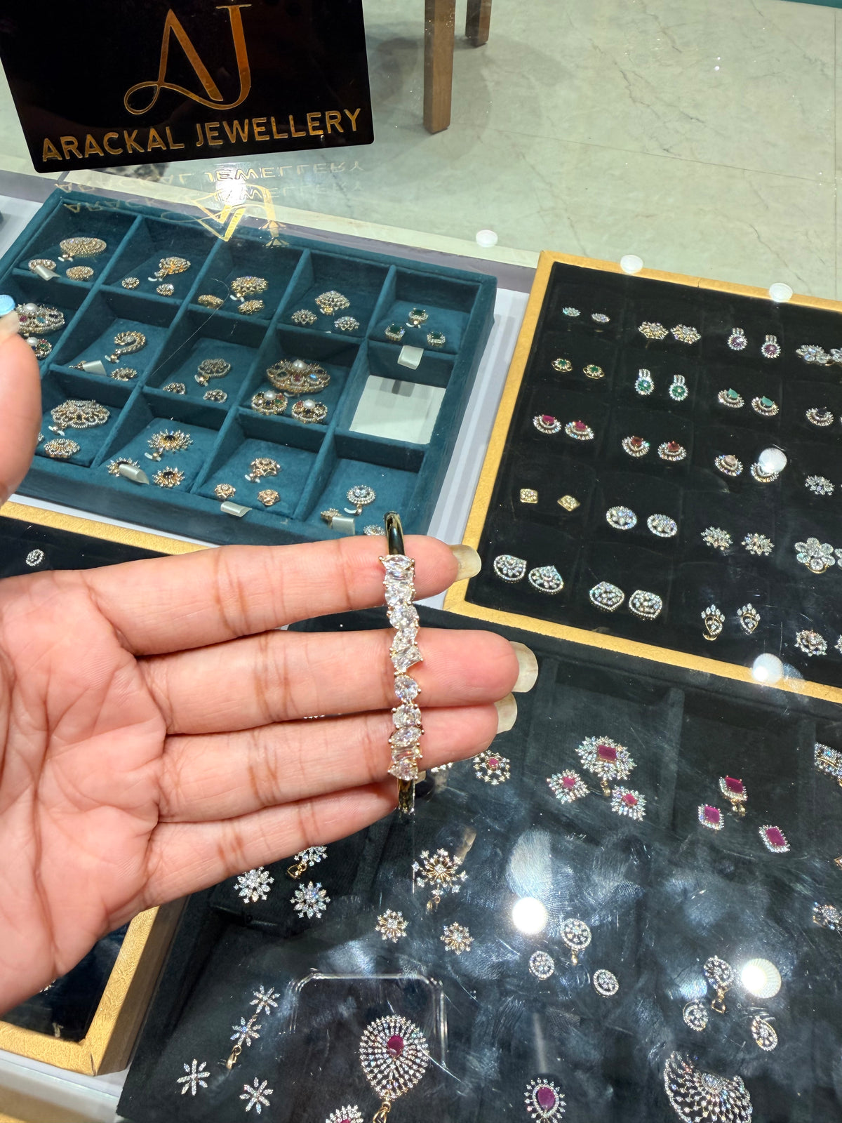Premium quality cz ad stone openable bracelet product code B248