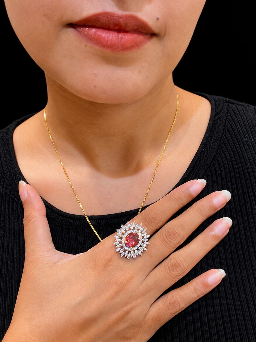 Premium diamond finish Adjustable ring product code R61